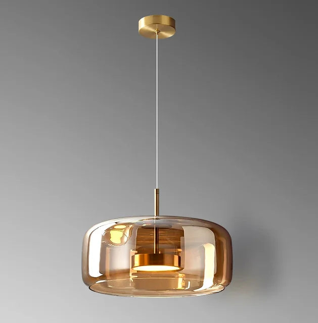 SleekChic Moderner Glasdom-Leuchter für Wohnzimmer