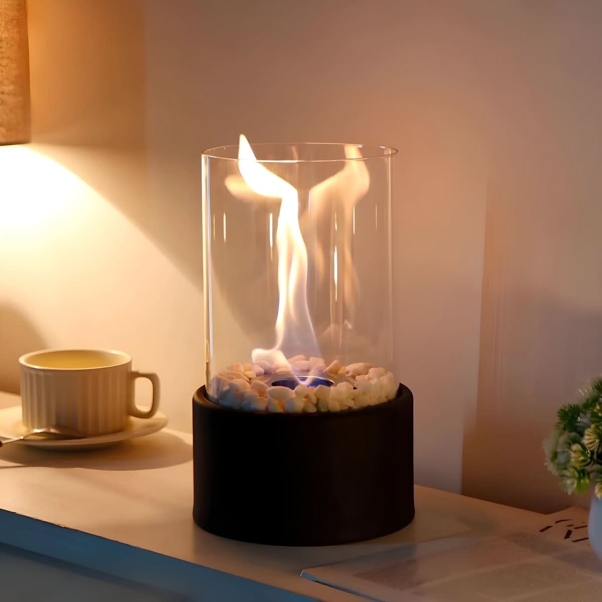 Cheminée de table PureGlow sans fumée pour espaces intérieurs et extérieurs chaleureux