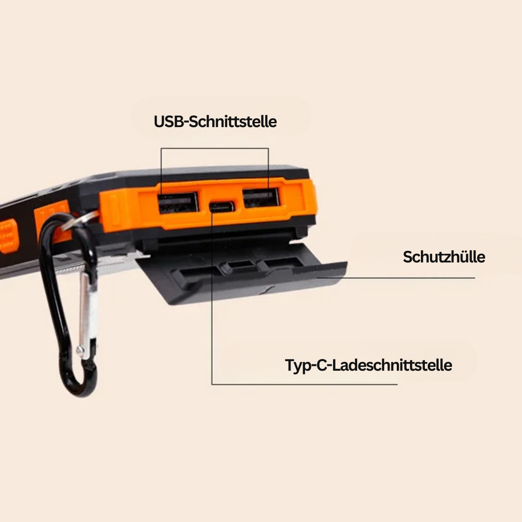 Solarcharge Pro ポータブルソーラーチャージャー 屋外用内蔵ライト付き