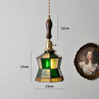 Mirella vintage závěsné svítidlo s vitrážovým sklem a LED žárovkou
