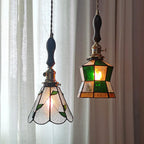 Mirella vintage závěsné svítidlo s vitrážovým sklem a LED žárovkou