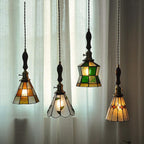 Mirella vintage závěsné svítidlo s vitrážovým sklem a LED žárovkou