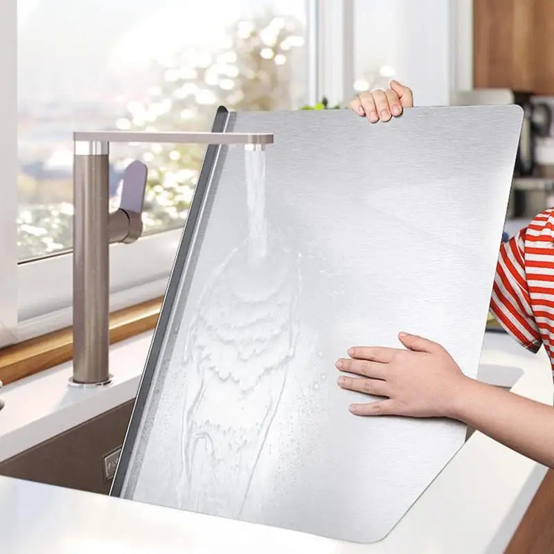 Aureo Stainless Steel Prep Board With Hygienic Non Slip Surface For Meat And Fish