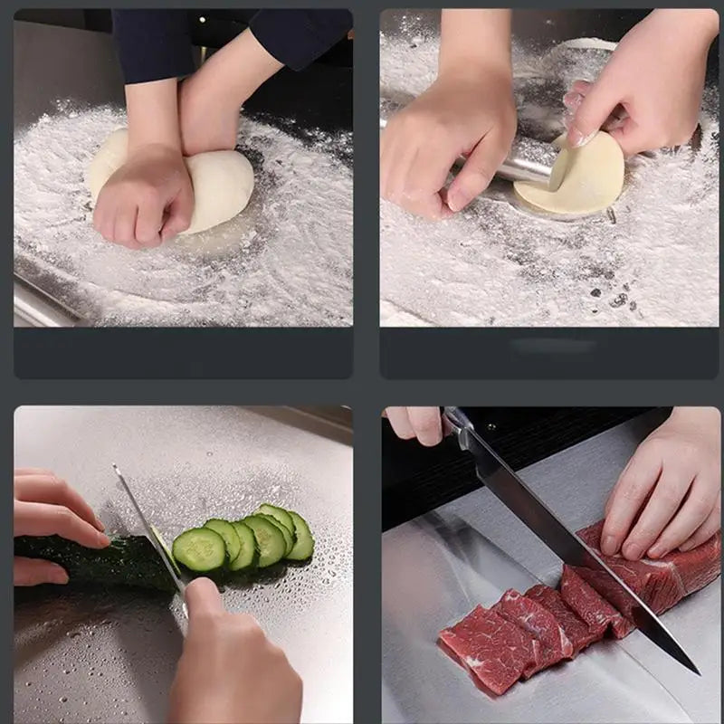 Aureo Stainless Steel Prep Board With Hygienic Non Slip Surface For Meat And Fish