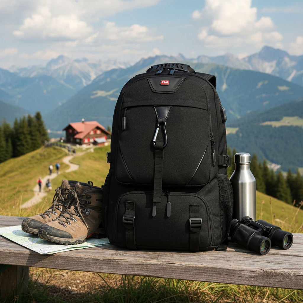 Zaino da trekking da uomo con ricarica USB e smart storage per avventure e lavoro da remoto
