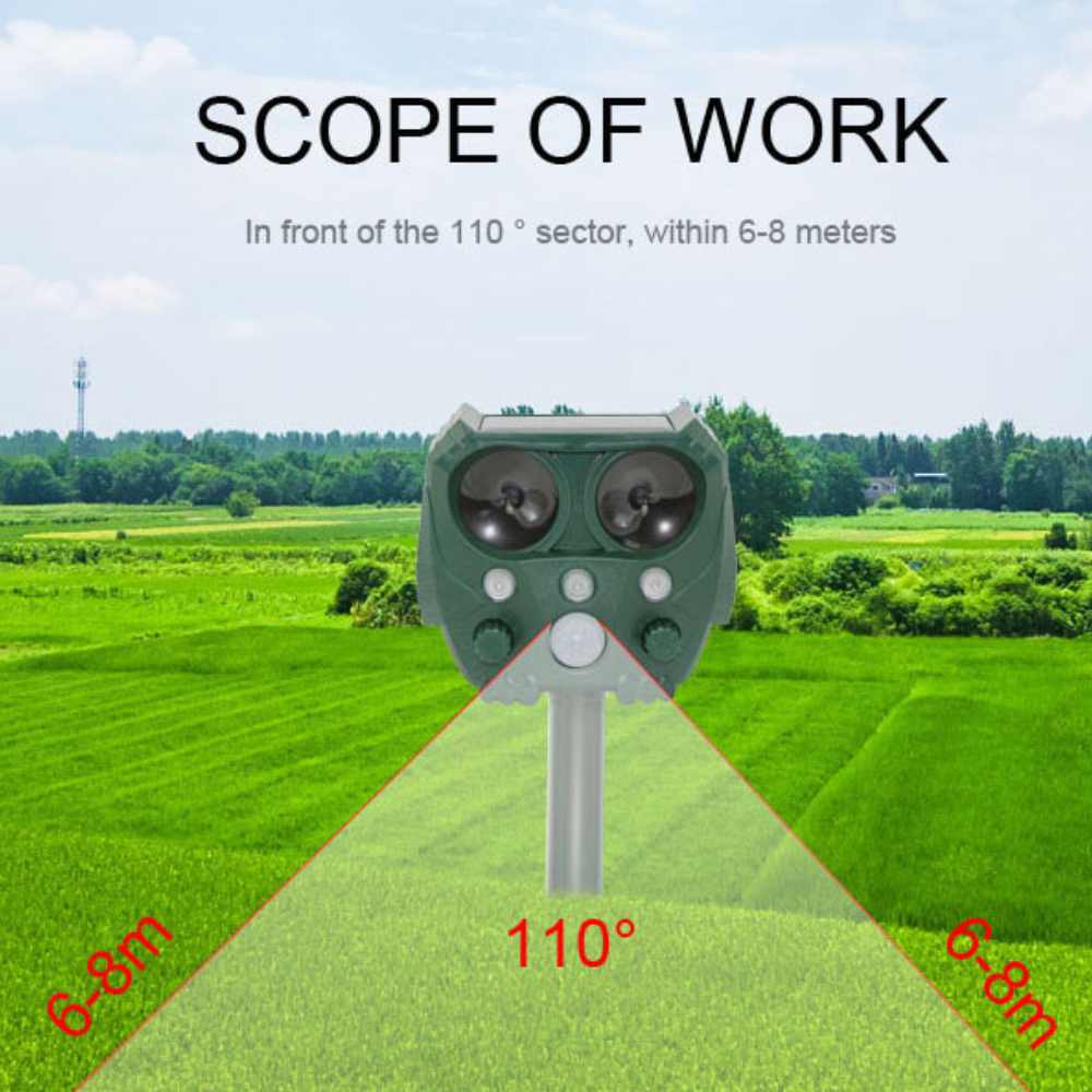 VerdantWave Outdoor Ultrasonic Deterrent For Cats, Pigeons, And Foxes