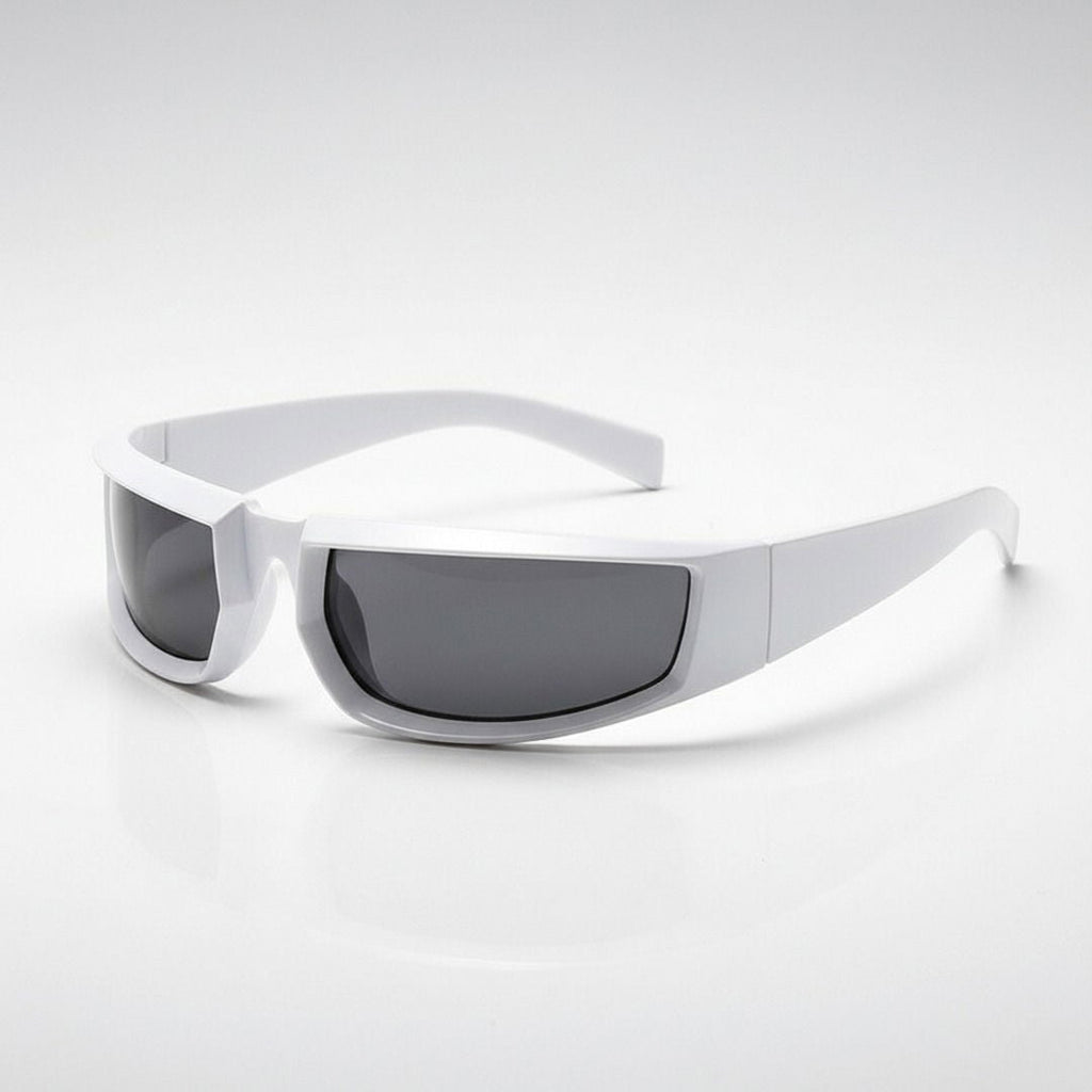 Lunettes de soleil unisexes punk en plastique, design carré luxueux avec protection UV400