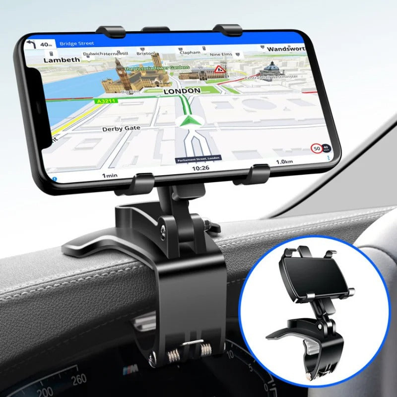 Support de téléphone de voiture réglable pour tableau de bord ou fixation pare-brise