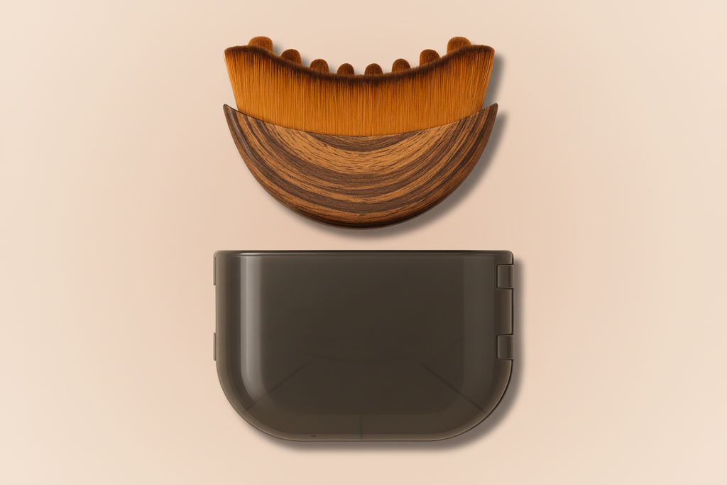 Facial Contouring Brush For Puff Reduction And Lift