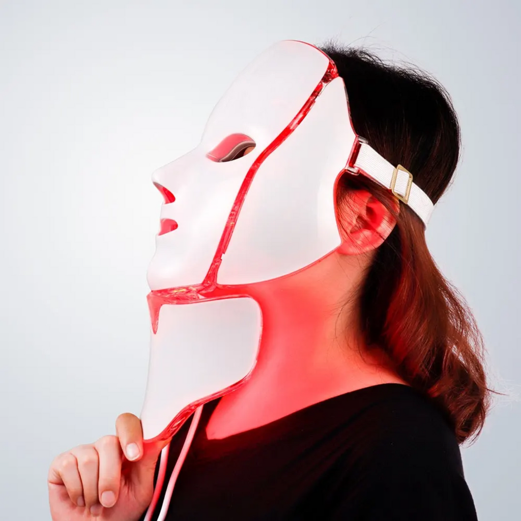 Maschera LED Photon con pezzo per il collo, LED a sette colori per uso domestico, rughe