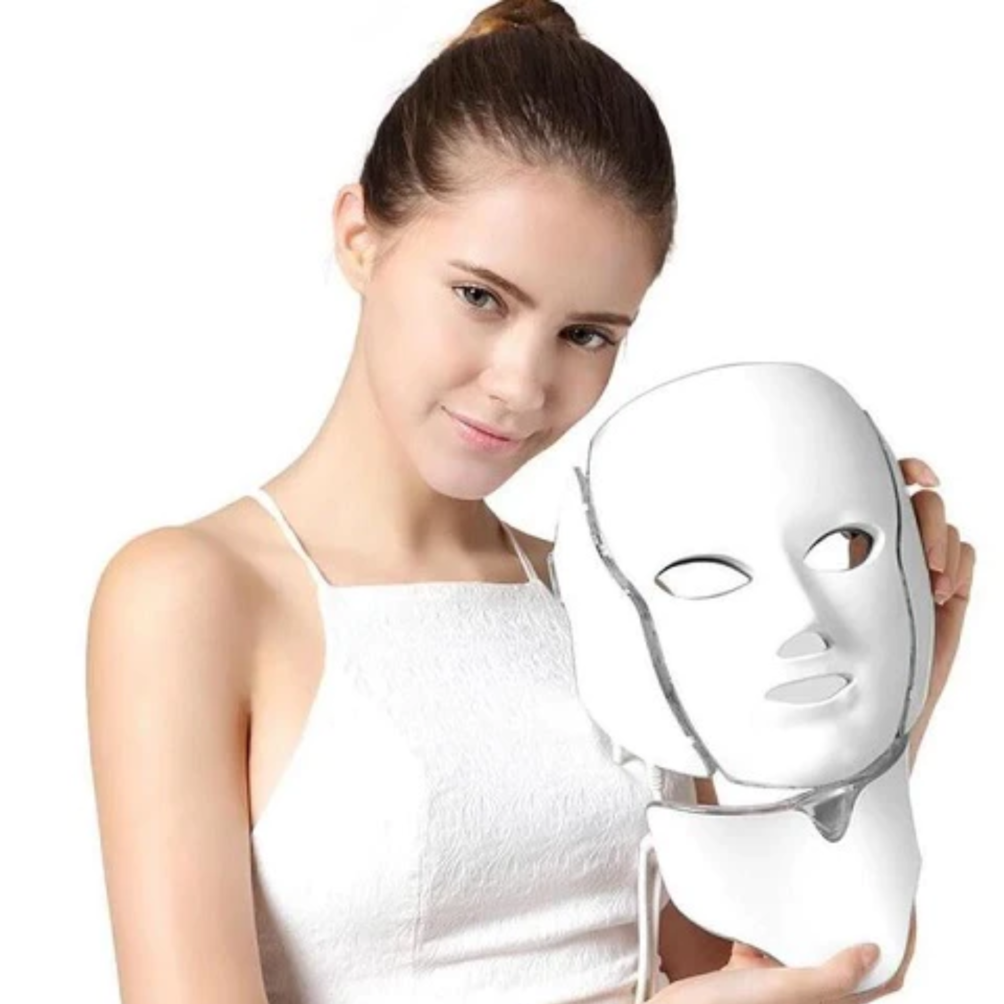 Maschera LED Photon con pezzo per il collo, LED a sette colori per uso domestico, rughe