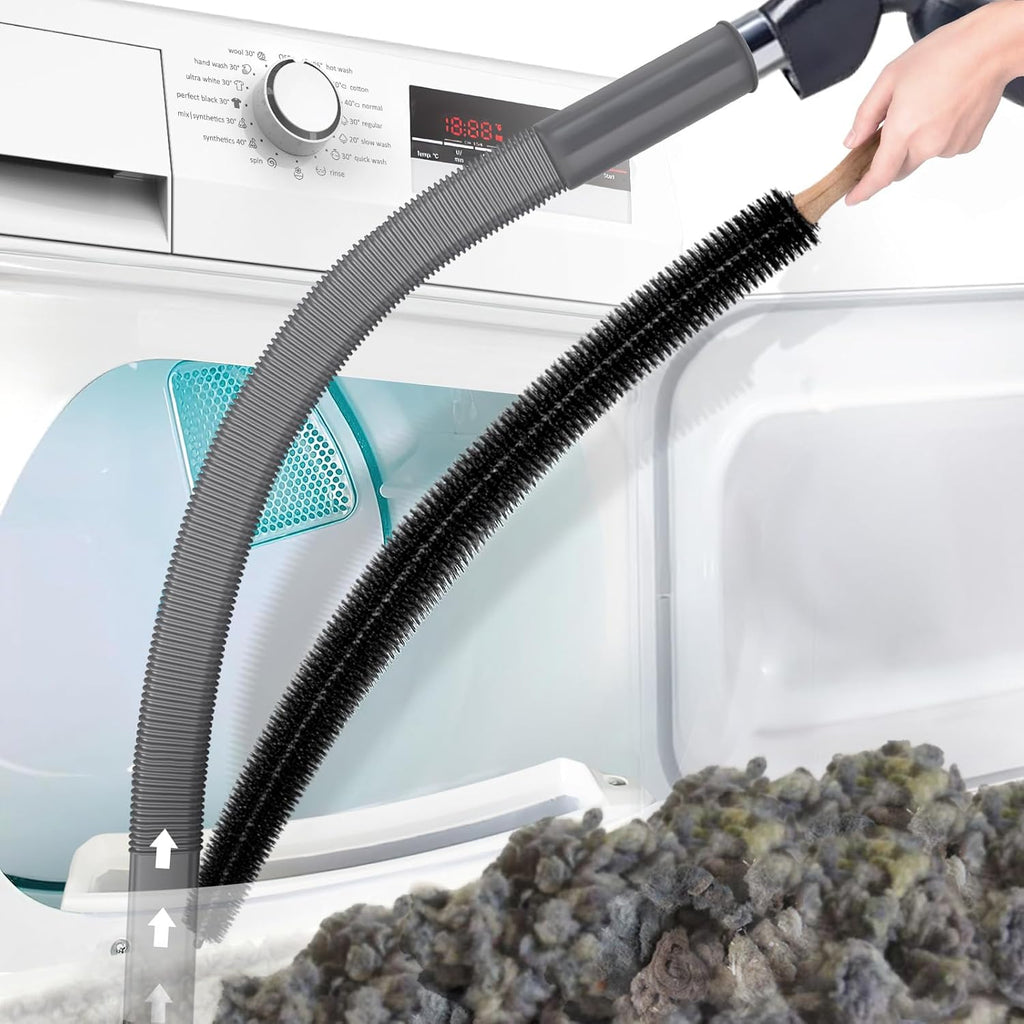 Accessoire d'aspirateur flexible pour nettoyage de conduit de sèche-linge contre les peluches