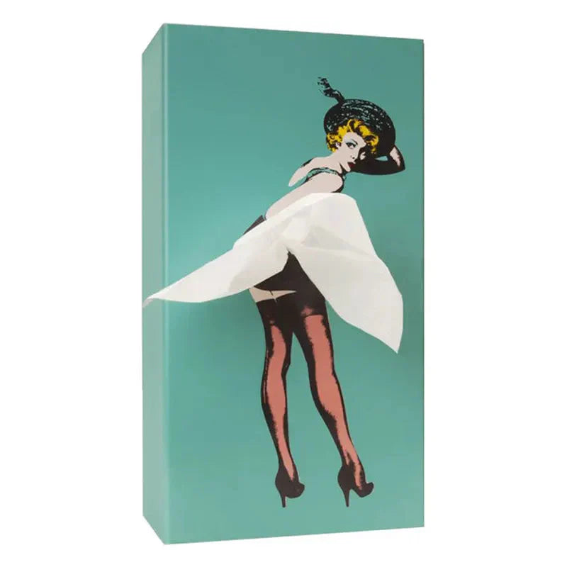 Kevara Näsdukshållare med vintage pin-up klänningar i träfinish