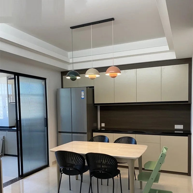 LyraLine hanglamp met glazen steeneffect en metaal