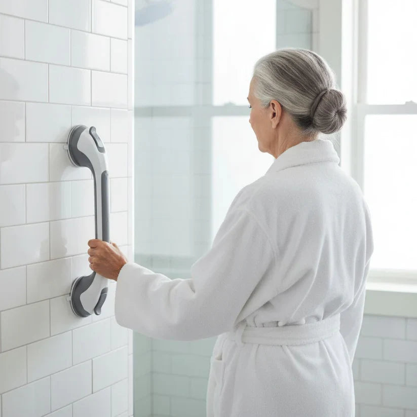 Secure Suction Shower Grab Bar for Safe Bathroom Support