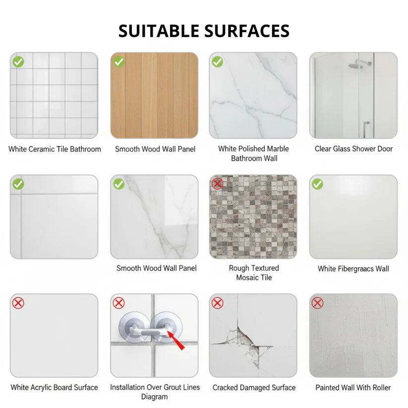 Secure Suction Shower Grab Bar for Safe Bathroom Support