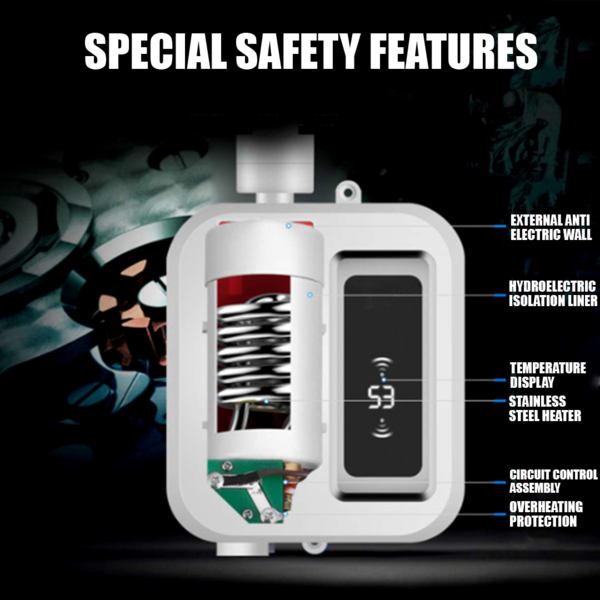 Kirrea 3500W Portable On Demand Water Heater With Temperature Knob