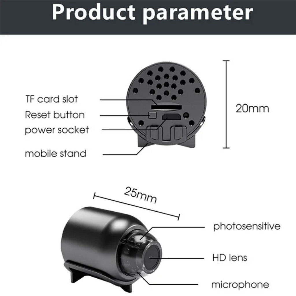 Mini telecamera NovaGuard 1080P con WiFi impermeabile e visione notturna a 160 gradi