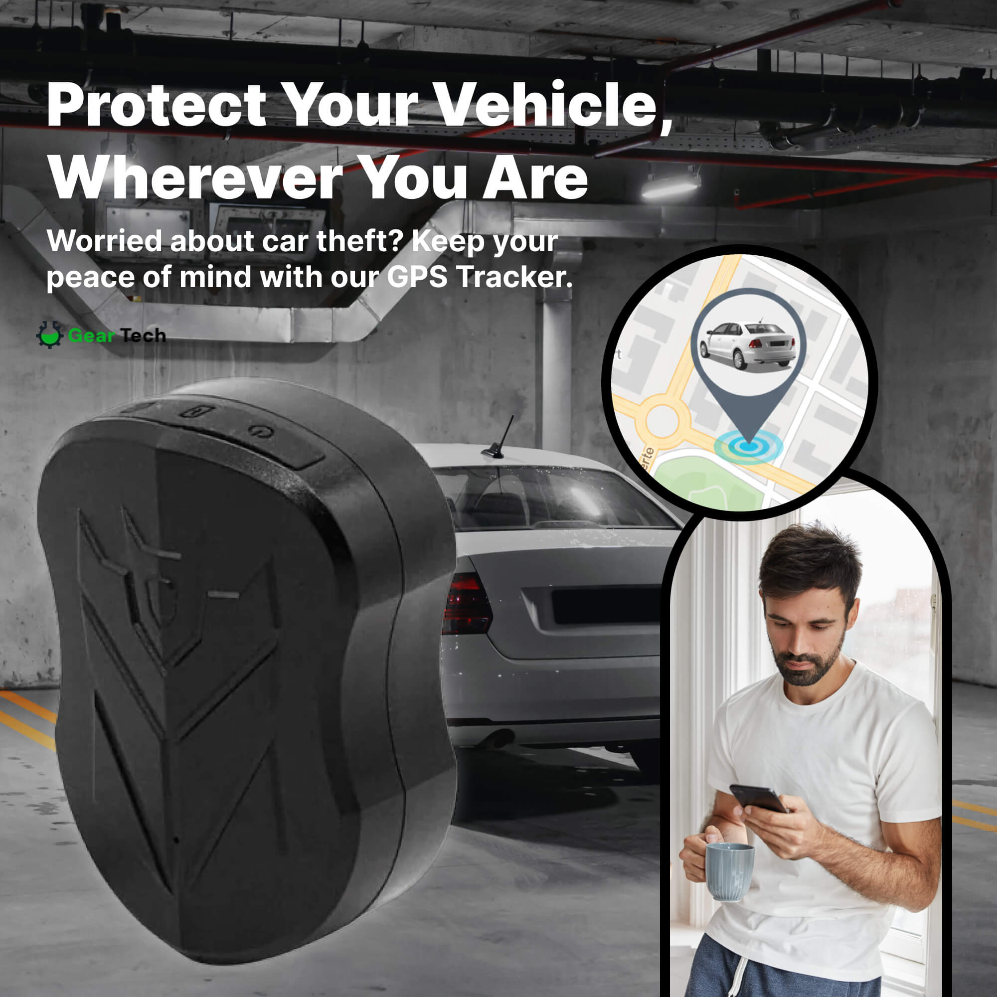 Waterproof GPS Tracker For Cars With Real Time Tracking And Voice Activation 5000mAh