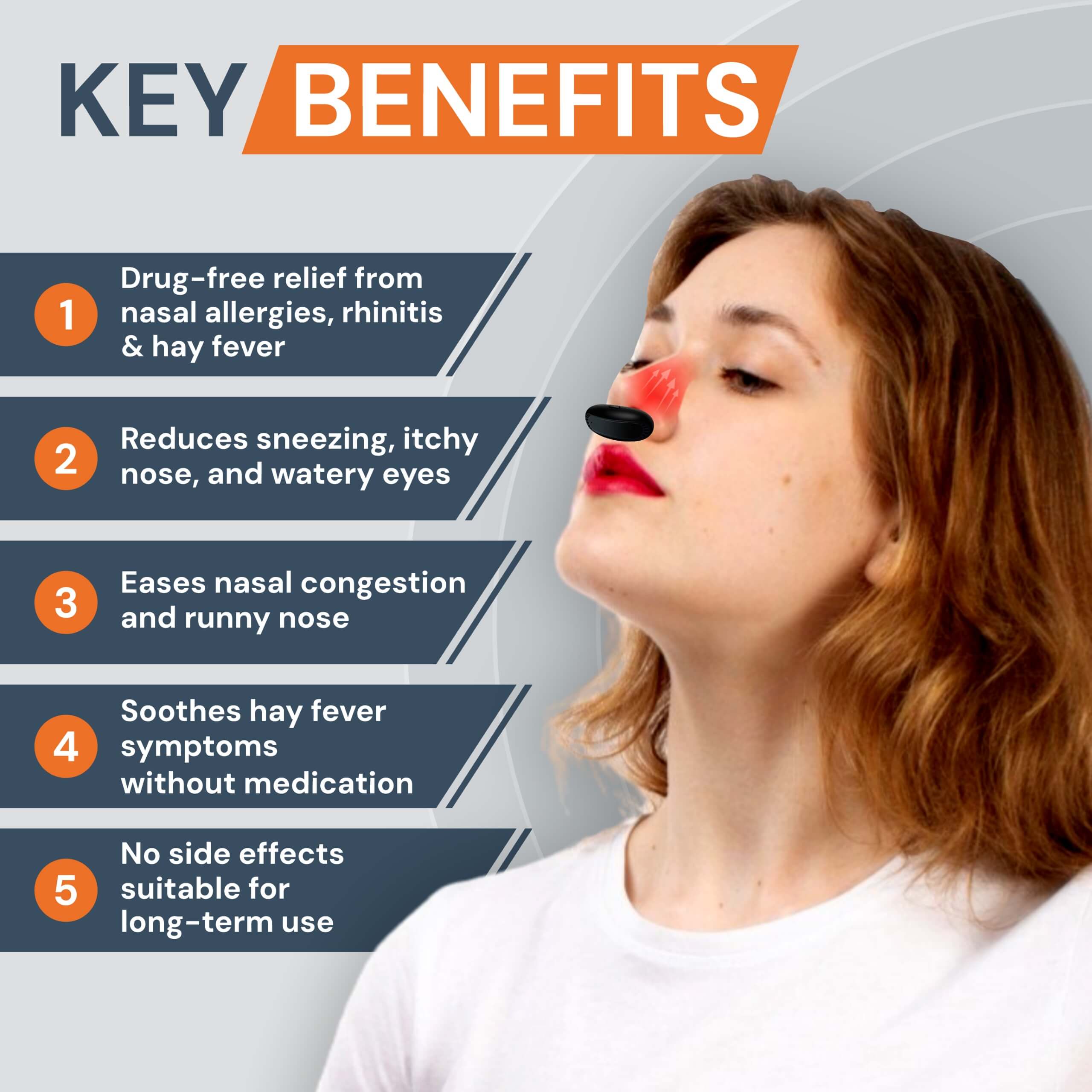 NexNose Red Light Nose Device For Easy Breathing And Comfort