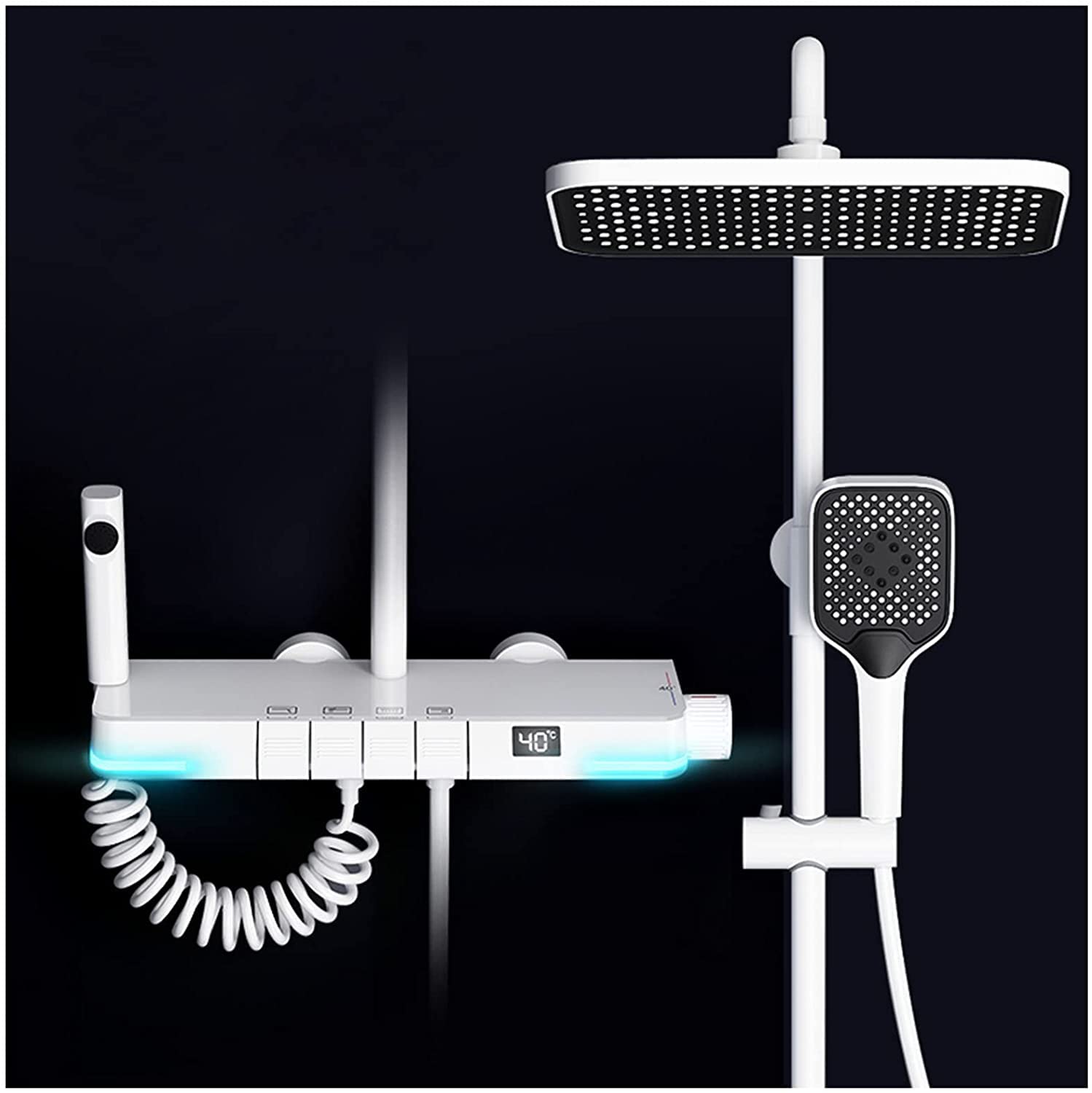 Douche thermostatique numérique Aurell avec unité d'affichage