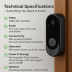 HD Video Kameralı Kablosuz PulseGuard Pro Kapı Zili