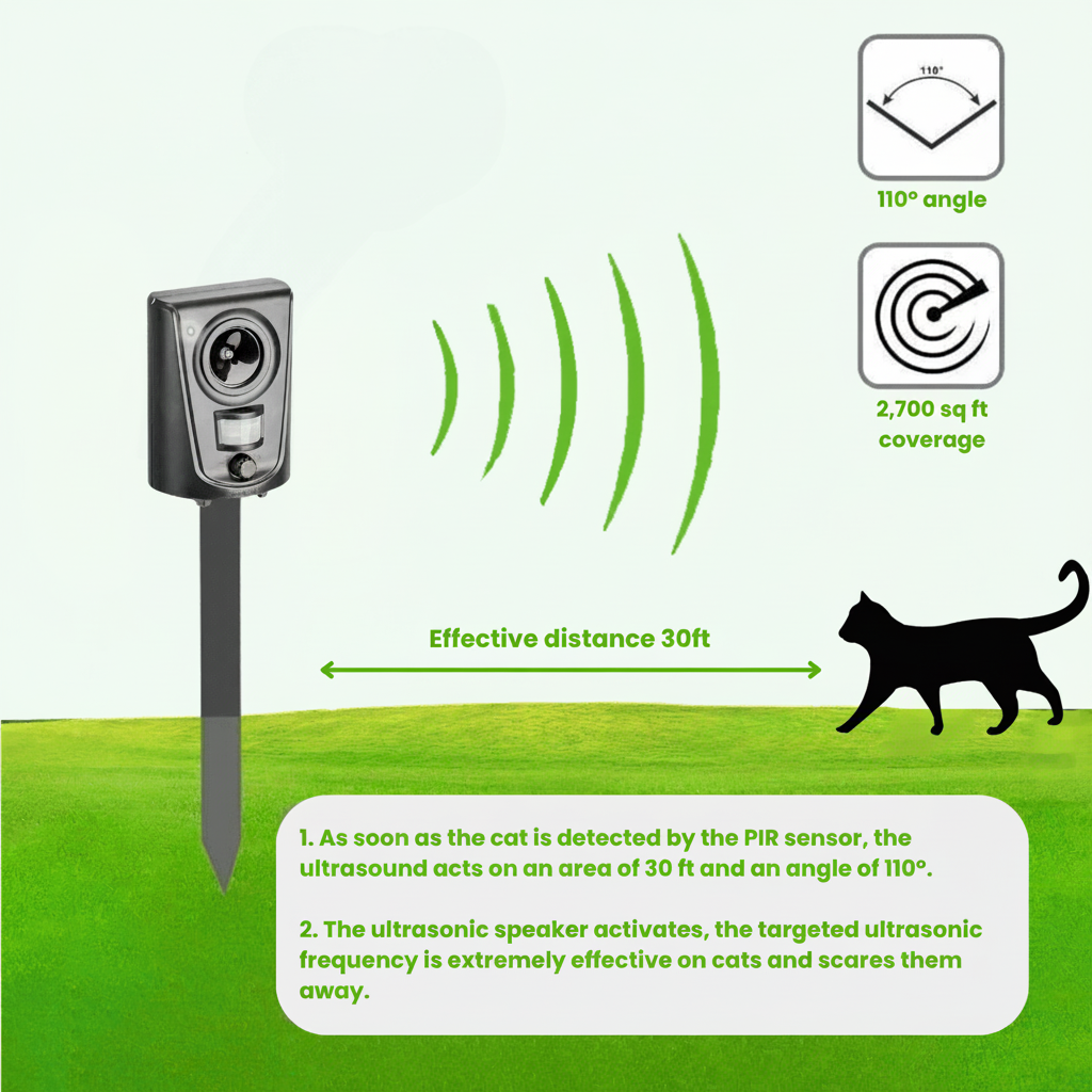 Dispositivo Ultrassónico para Afugentar Gatos com Ativação por Movimento