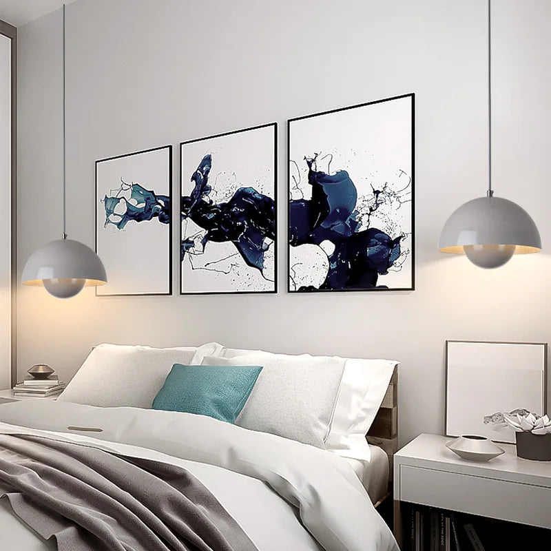LyraLine hanglamp met glazen steeneffect en metaal