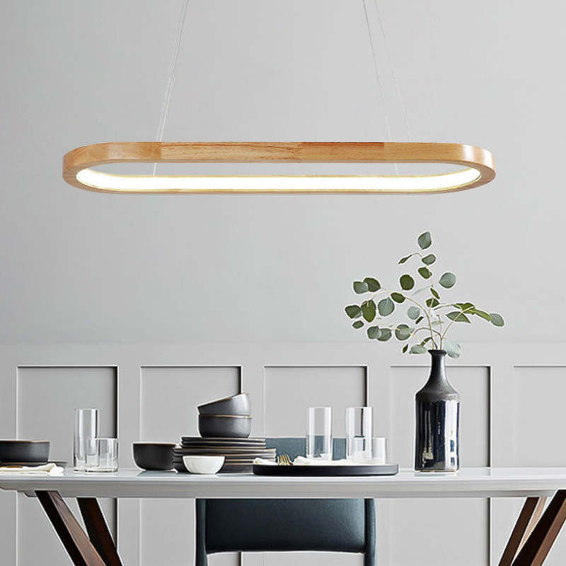 Lámpara colgante LED LumaWood con acabado en madera y sutiles detalles metálicos
