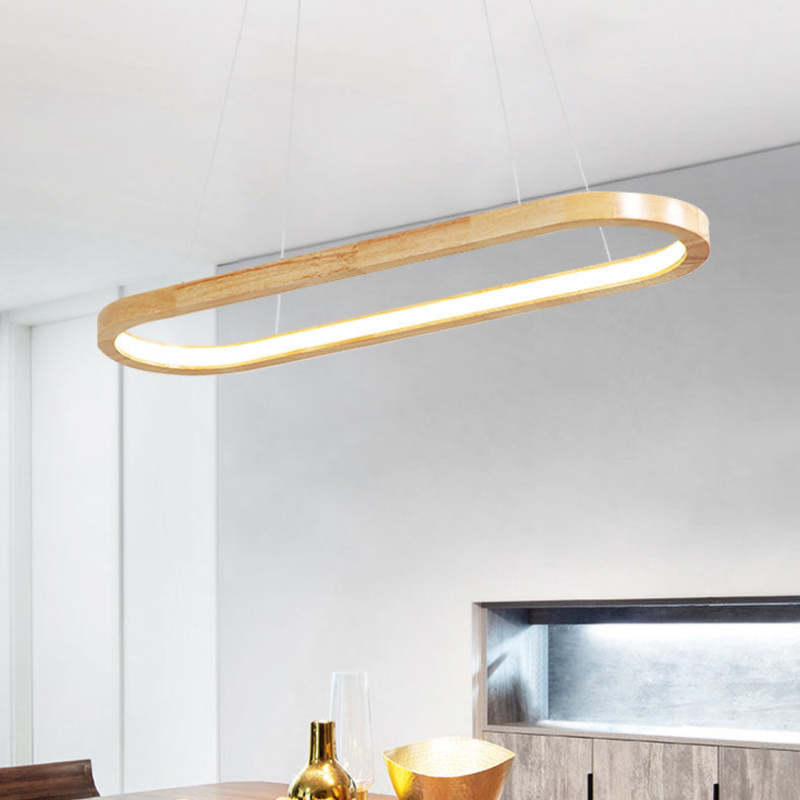 Lámpara colgante LED LumaWood con acabado en madera y sutiles detalles metálicos