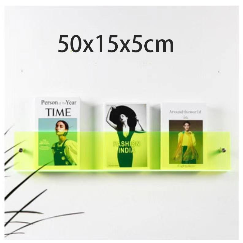 Home Office Floating Acrylic Magazine Holder Wall Mount