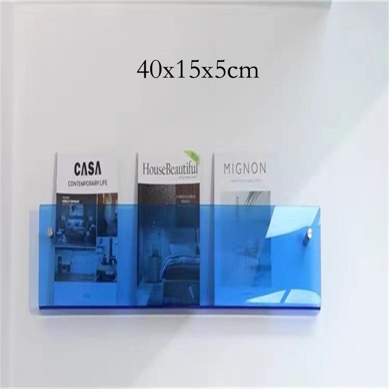 Home Office Floating Acrylic Magazine Holder Wall Mount