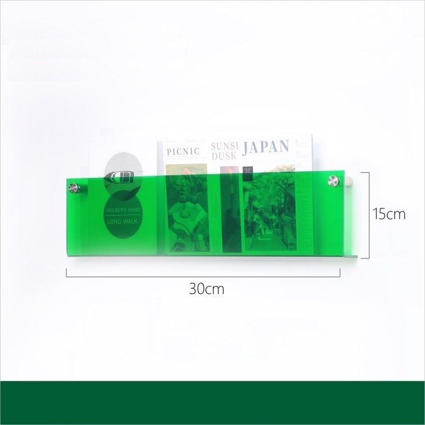 Home Office Floating Acrylic Magazine Holder Wall Mount