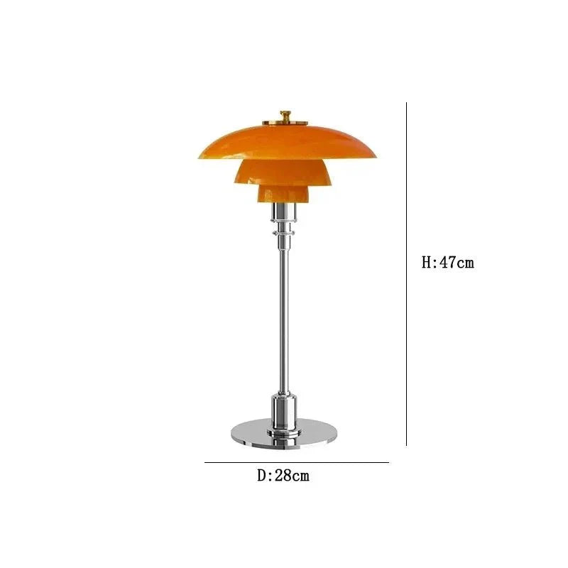 Lampa biurkowa Asterin Art Deco z wyrazistym geometrycznym motywem