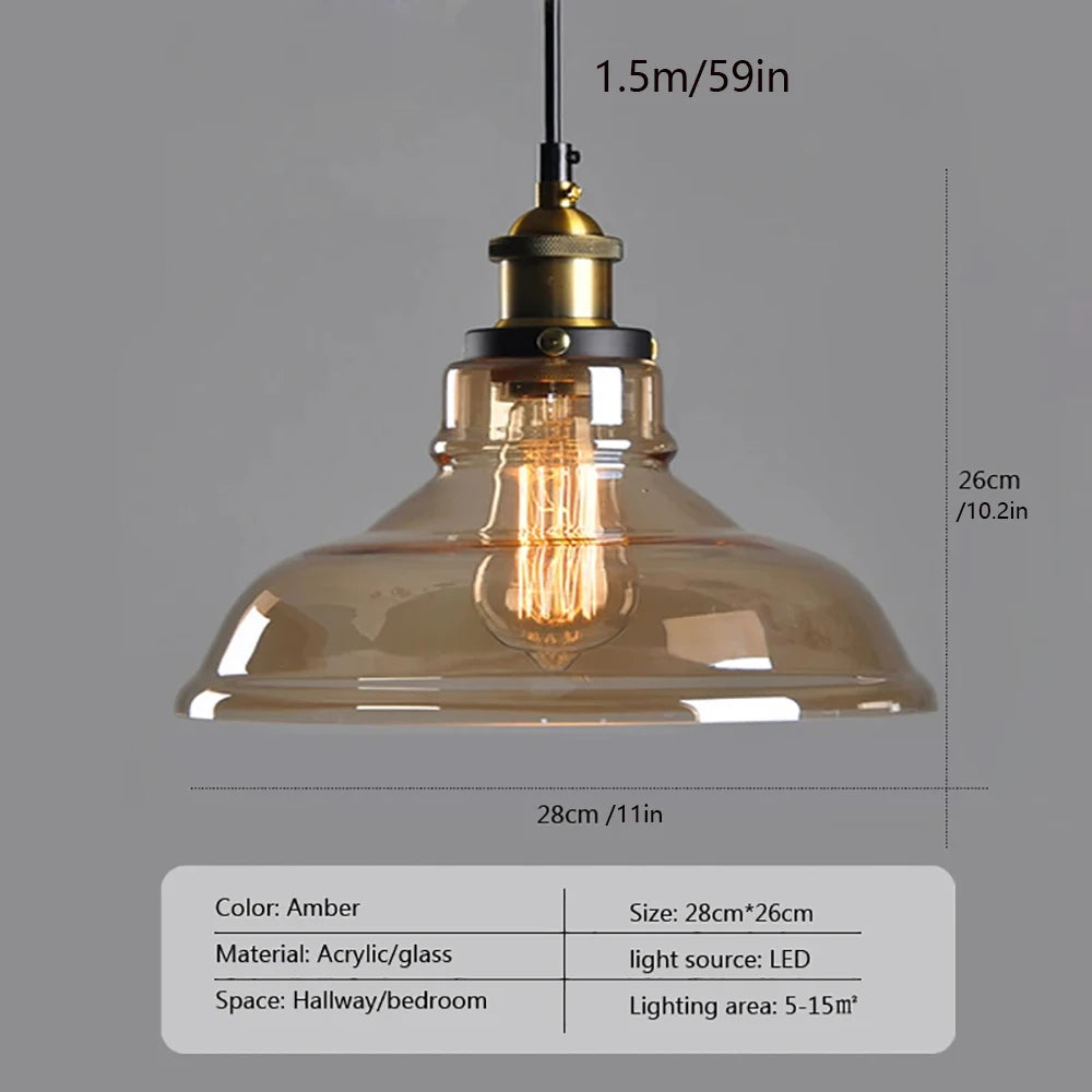 NovaGlass Vintage Pendant Light For Home Interiors And Living Spaces