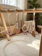 Leaf-Themed Wooden Baby Gym Hanging Toys