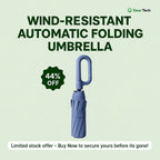 Ombrello Pieghevole Automatico AerisGuard con Manico a Fibbia Antivento per Ogni Condizione Climatiche