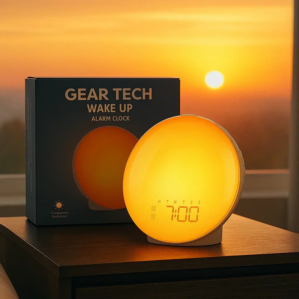 LumaRise LED Clock With Snooze And Natural Light For Bedrooms