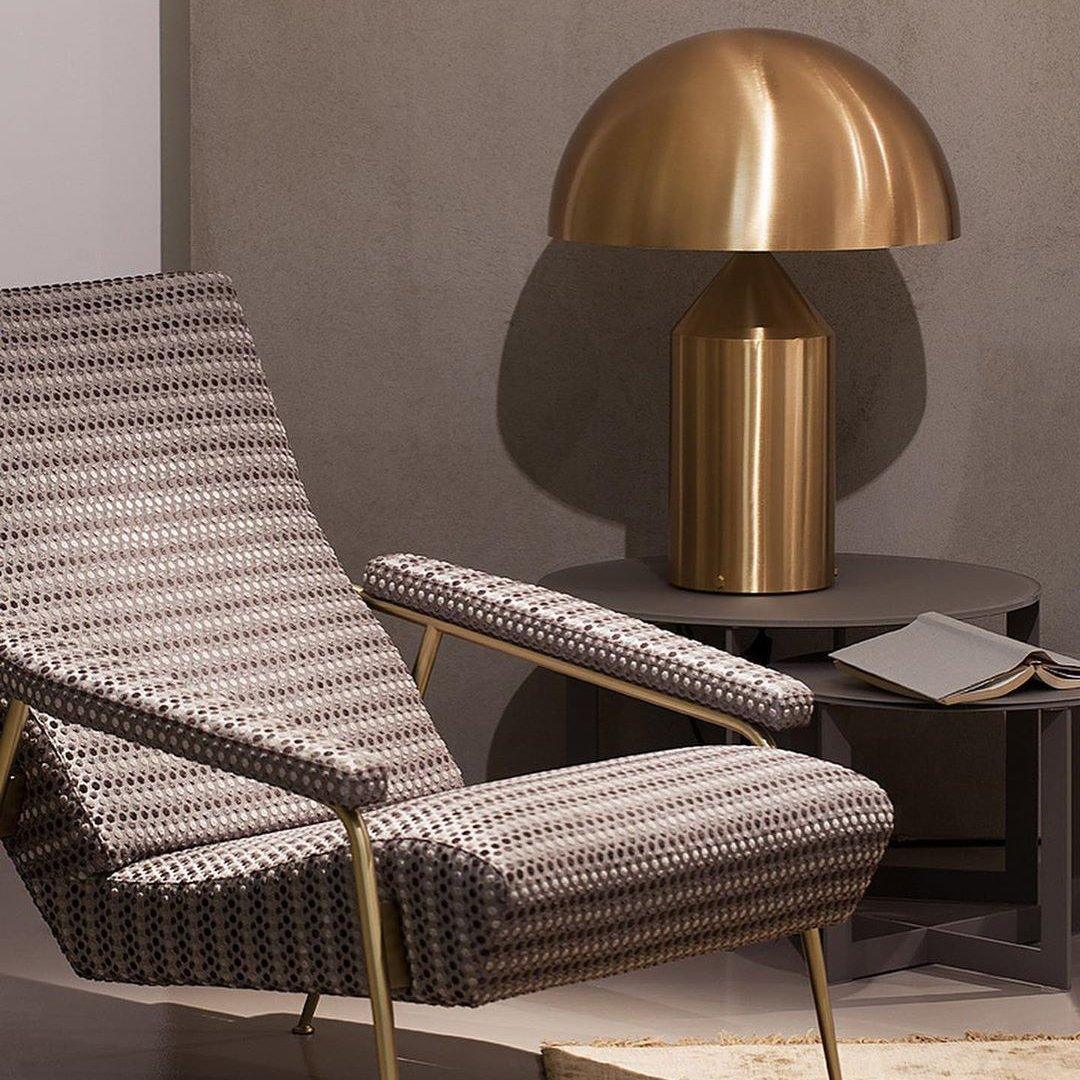 Atollo Lunaro Sculptural Metal Lamp in Classic Italian Style