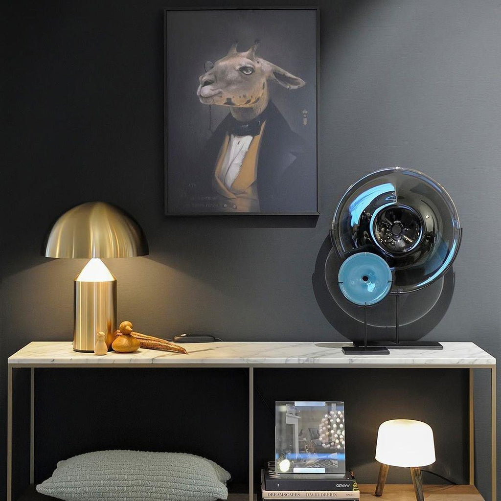 Atollo Lunaro Sculptural Metal Lamp in Classic Italian Style