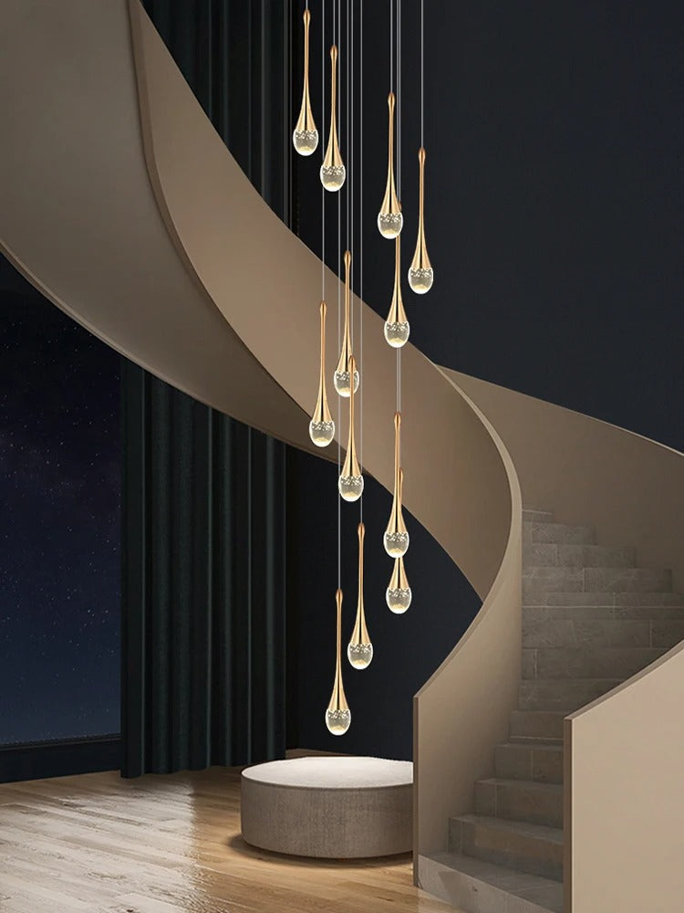 Gilded Teardrop Ceiling Light For Living Areas Home Use