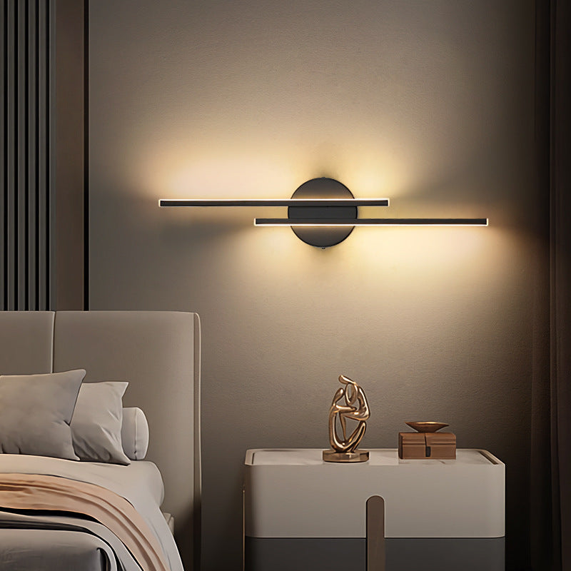 فيوردرا إضاءة حائط نوردية LED بتصميم قرص وخطوط باللونين الأسود والأبيض