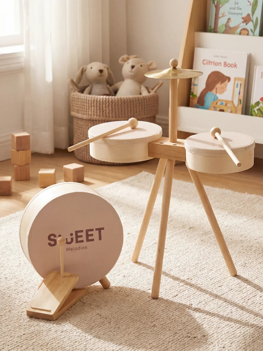 Classic Wooden Baby and Toddler Drum Set
