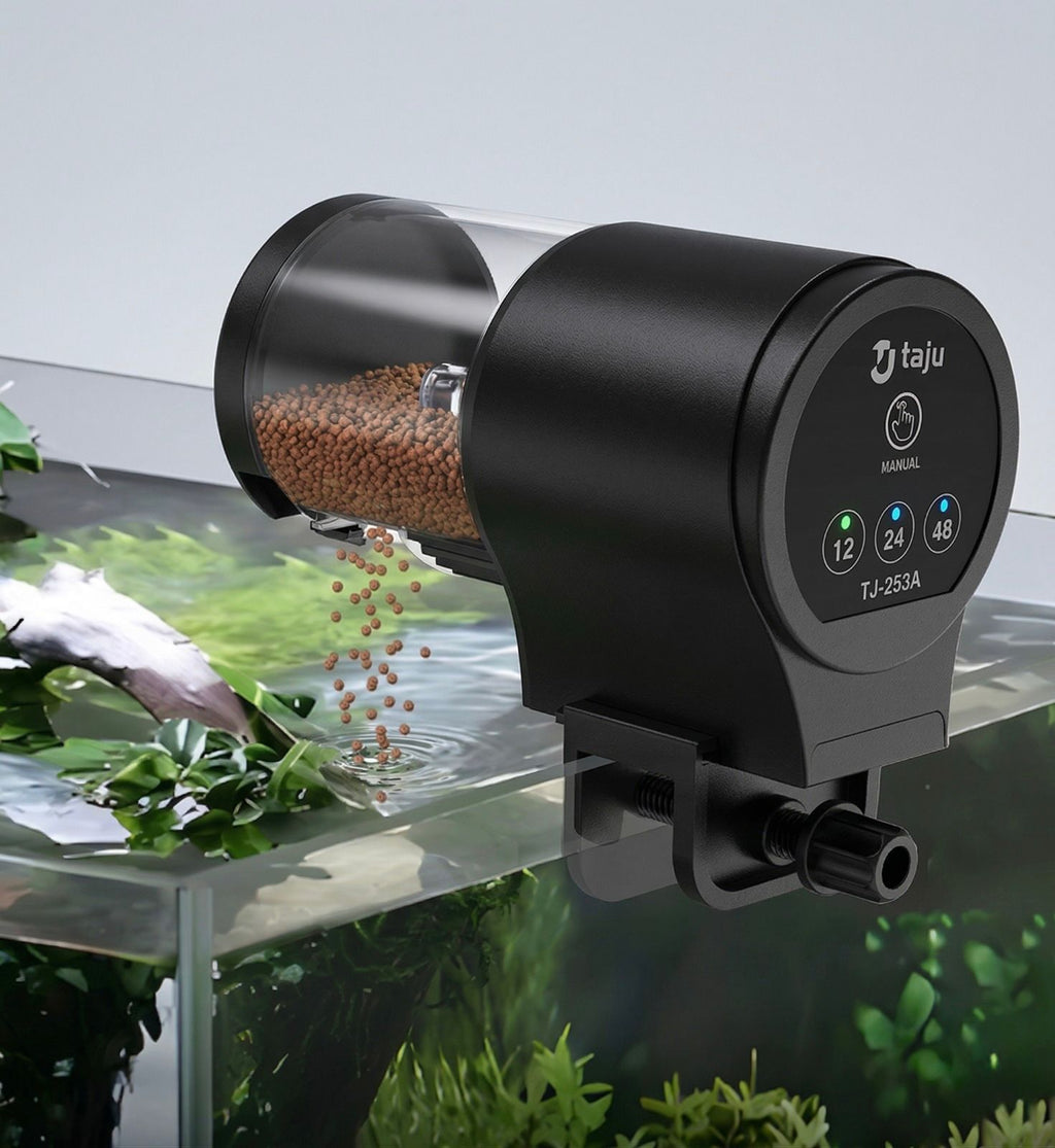 Programlanabilir Zamanlayıcılı Kaplumbağa ve Balık Otomatik Yemliği IP66 Su Geçirmez Kasa 100ml Kapasite