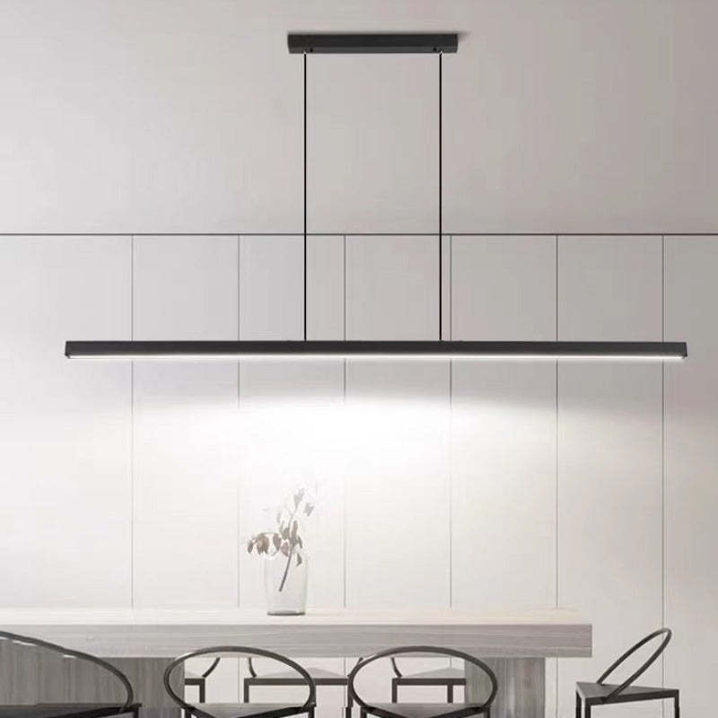 Lámpara colgante lineal metálica Nexis negra y marrón, luz LED