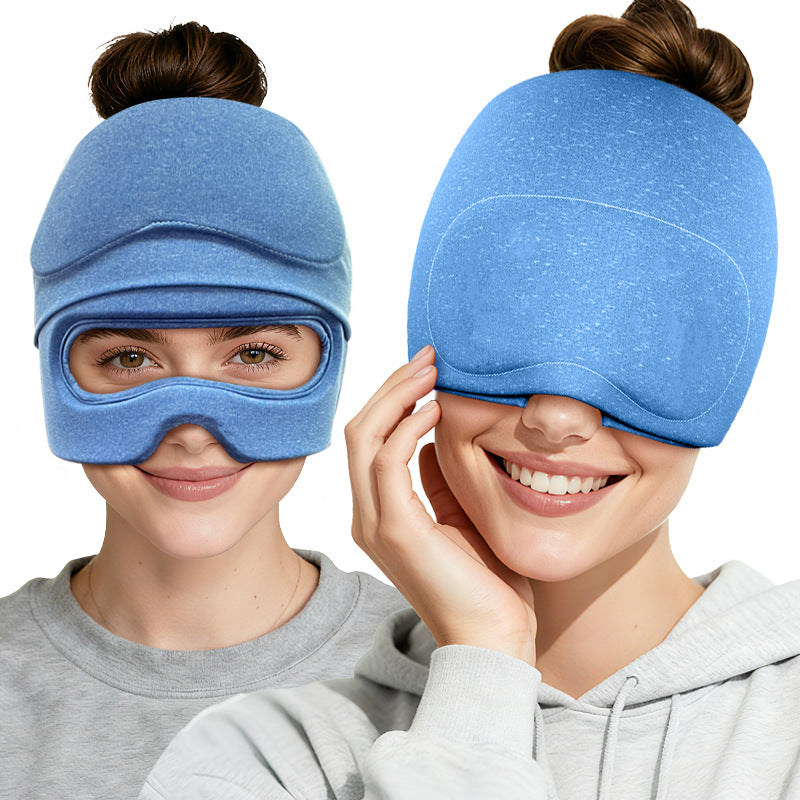 Ensemble masque oculaire en gel rafraîchissant et bonnet pour soulagement des migraines et du sommeil