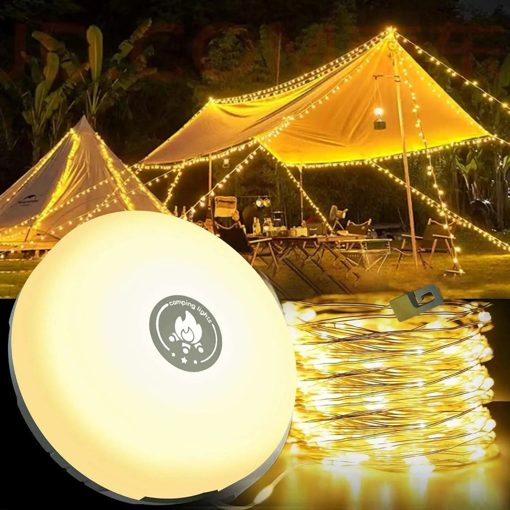 Mångsidig utomhuslampa för camping med åtta ljuslägen för utomhusbruk