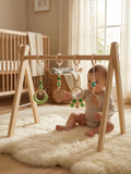 Leaf-Themed Wooden Baby Gym Hanging Toys