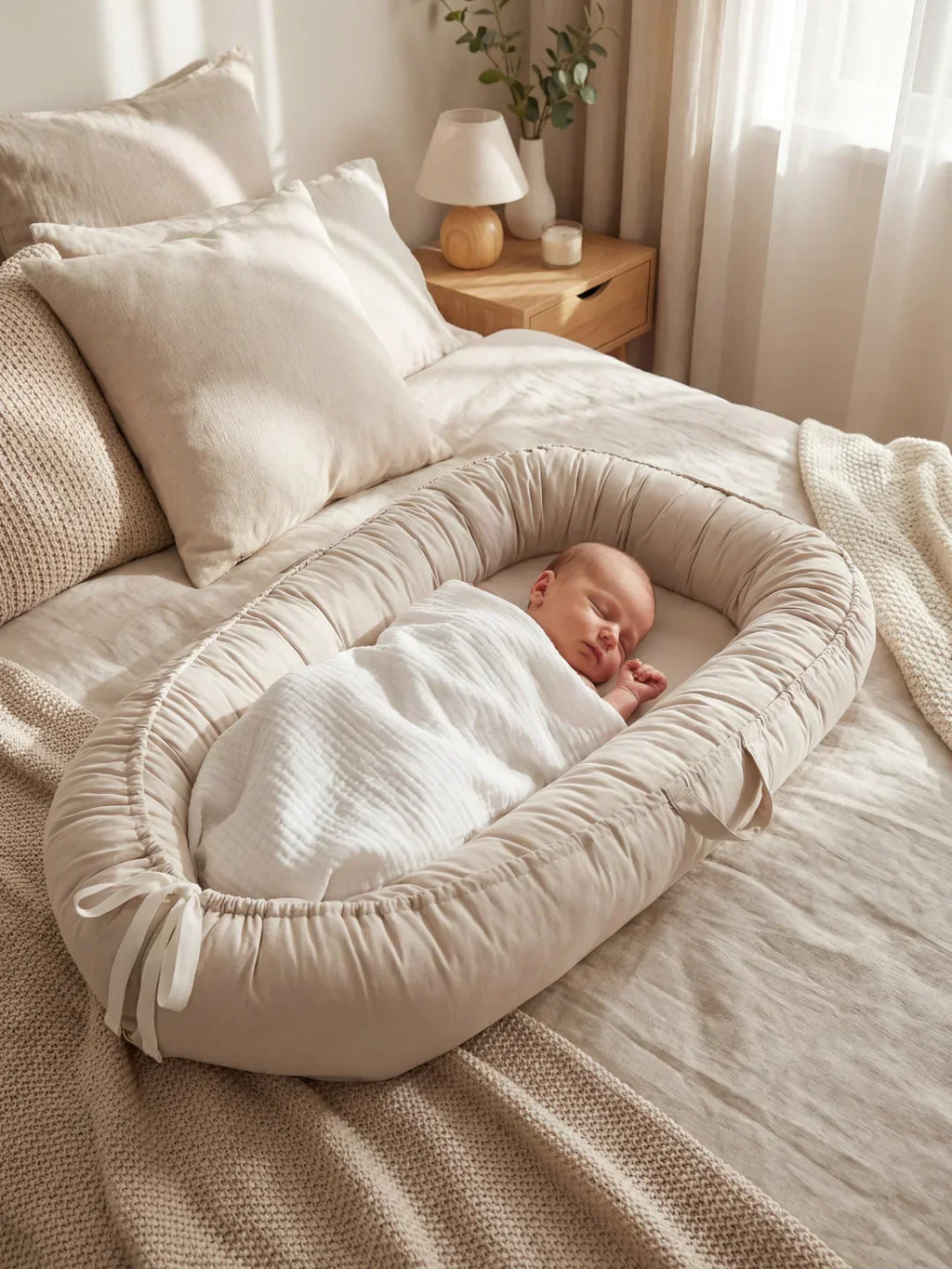Soothing Cotton Baby Nest for Crib Transition