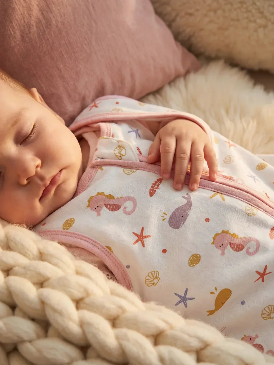 Ultra-Soft Cotton Baby Sleeping Bag with 2-Way Zip